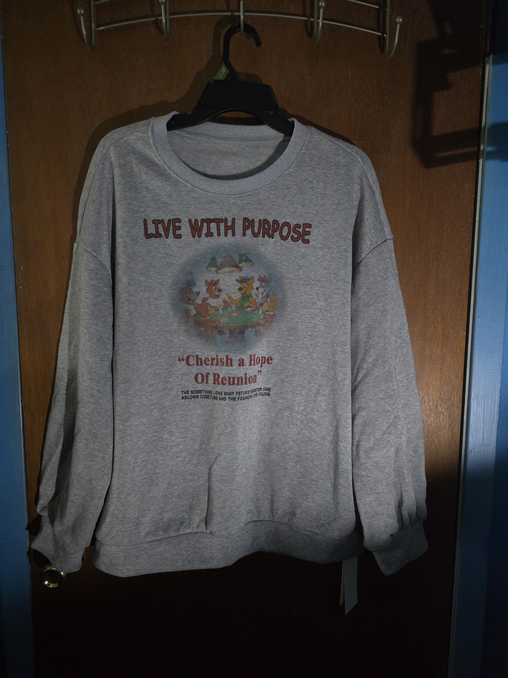Live With Purpose Gray Graphic Crewneck Sweatshirt